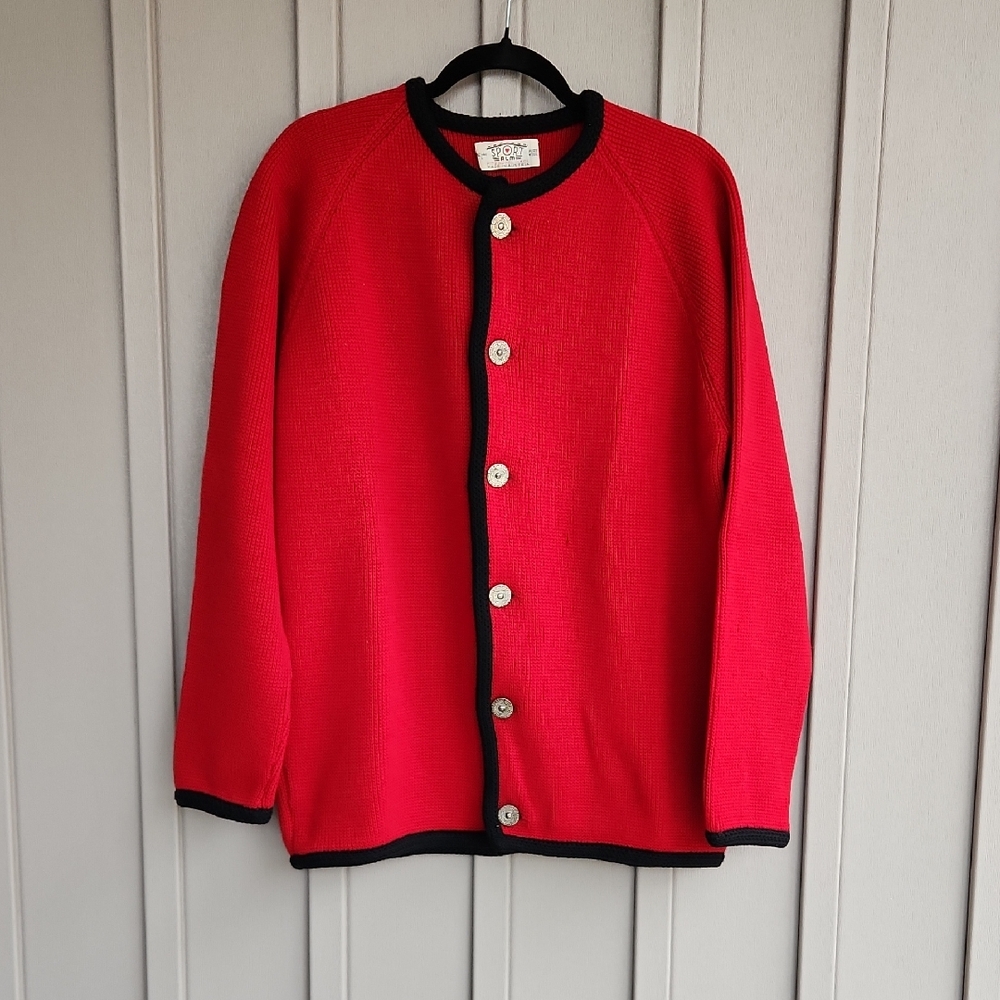 Sport ALM Red Knit Cardigan with Black Edging